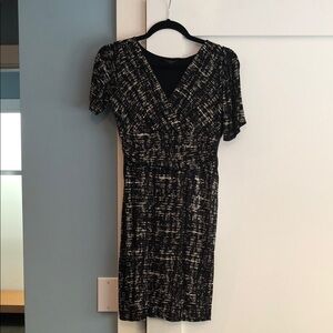Ann Taylor Black and White Textured Mini Dress